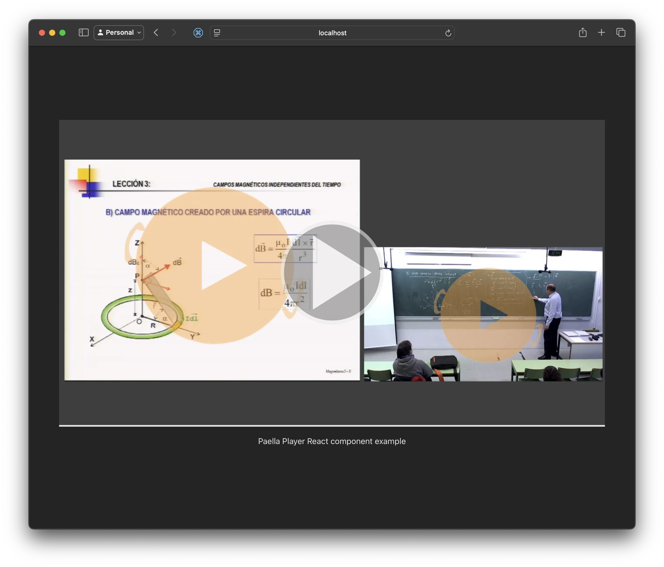 Paella Player React component